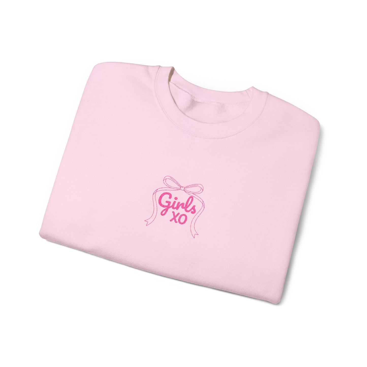 The “Girls XO” Pink Embroidered Crewneck