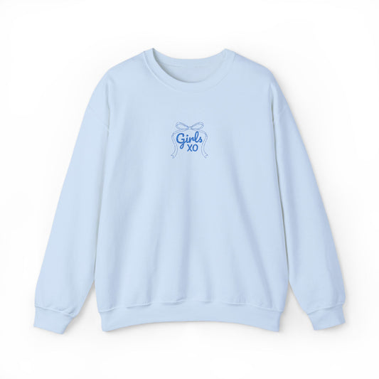 The “Girls XO” Baby Blue Embroidered Crewneck