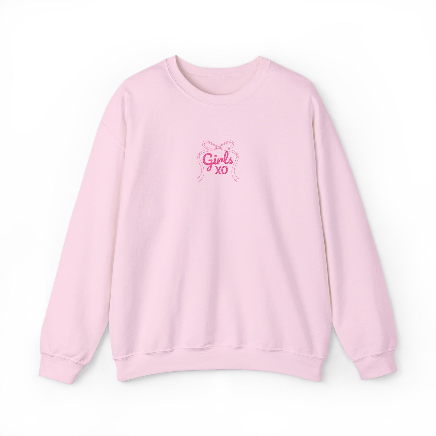 The “Girls XO” Pink Embroidered Crewneck