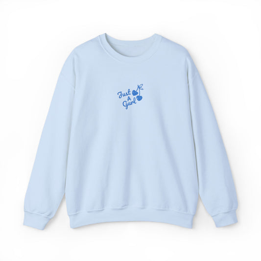 The Signature Logo Baby Blue Embroidered Crewneck