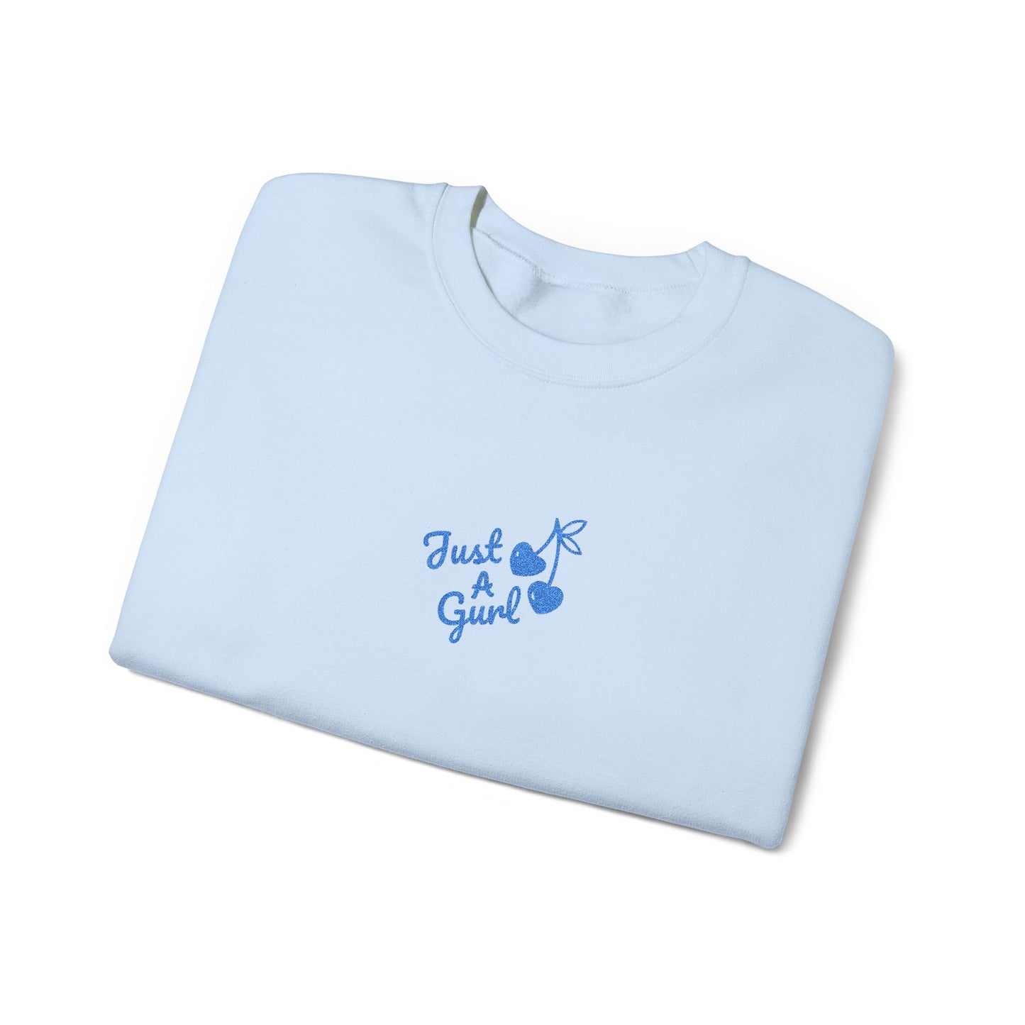 The Signature Logo Baby Blue Embroidered Crewneck