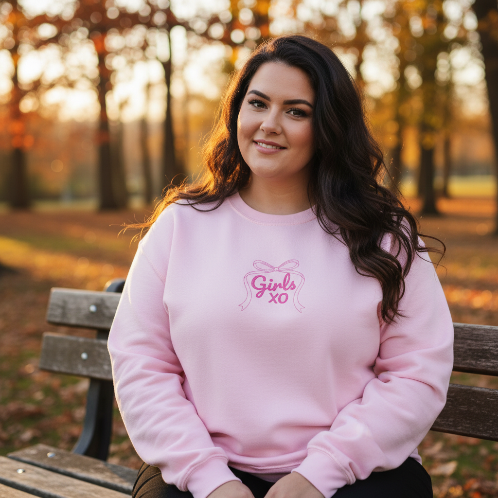 The “Girls XO” Pink Embroidered Crewneck